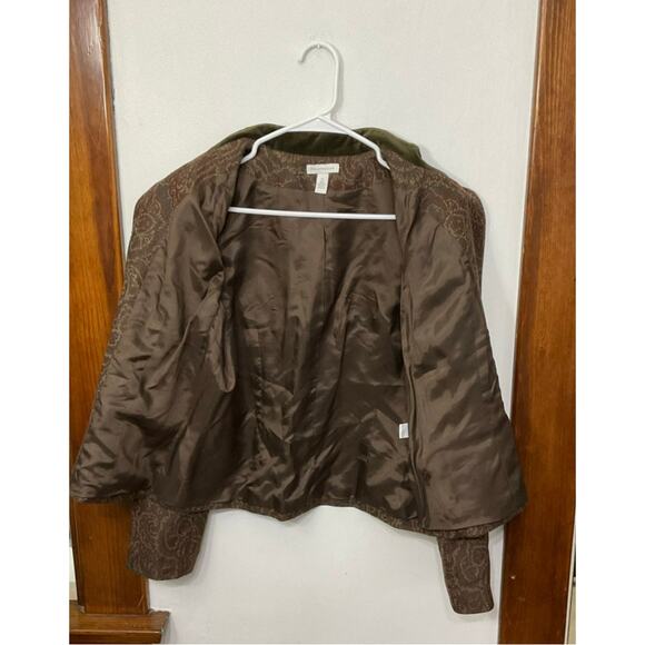 Charter Club Womens Blazer Jacket Paisley Wool Velvet Collar Size 10 Medium - Picture 3 of 7